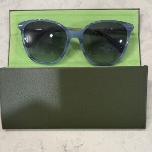 New Longchamp LO660S Blue Sunglasses with Silver Accents Full Set
